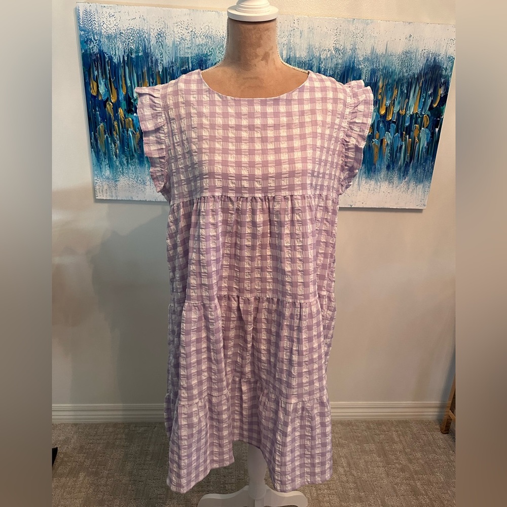 Lavender Gingham dress - Aaron & Amber